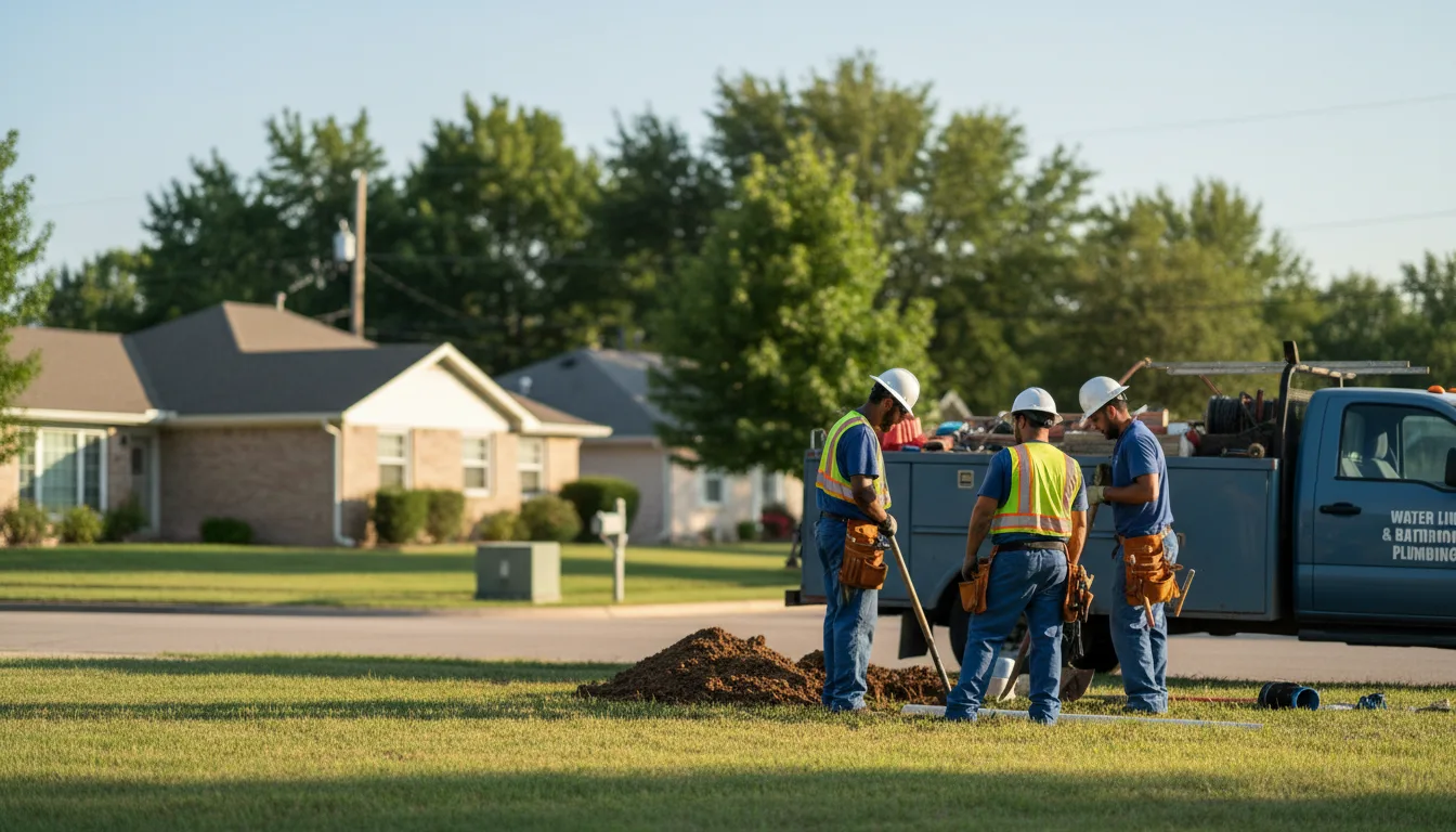 Residential water line and bathroom plumbing service in Waite Park, MN